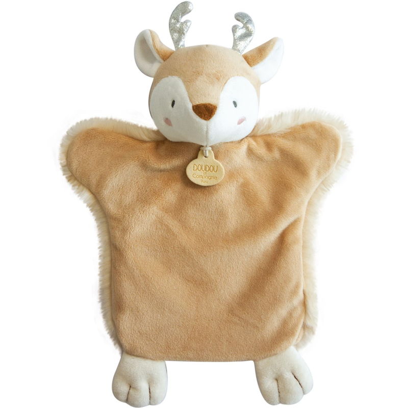  - handpuppet deer beige 25 cm 